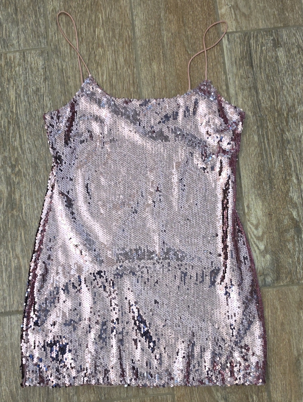 Rose Gold Sequin Slip Dress - Sparkle Party Dress
